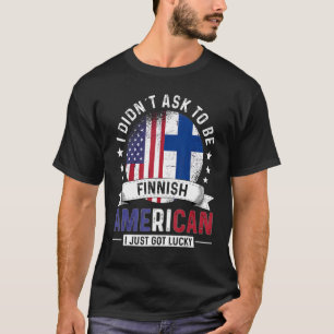 Finnisch-amerikanische Länderflaggen Stolz Finnlan T-Shirt