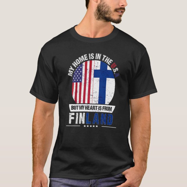 Finnisch amerikanisches Patriot Herz ist aus Finnl T-Shirt (Vorderseite)