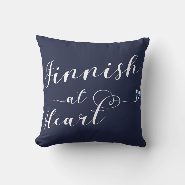 Finnisch at Heart Throw Cushion, Finnland Kissen (Vorderseite)
