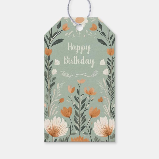 Finnisch Floral Geschenkanhänger (Vorderseite)