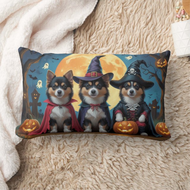 Finnisch Lapphund Hunde Pumpkin Halloween Funny Lendenkissen (Decke)