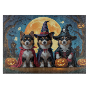 Finnisch Lapphund Hunde Pumpkin Halloween Funny Schneidebrett