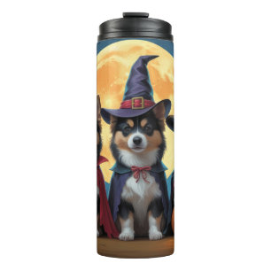 Finnisch Lapphund Hunde Pumpkin Halloween Funny Thermosbecher