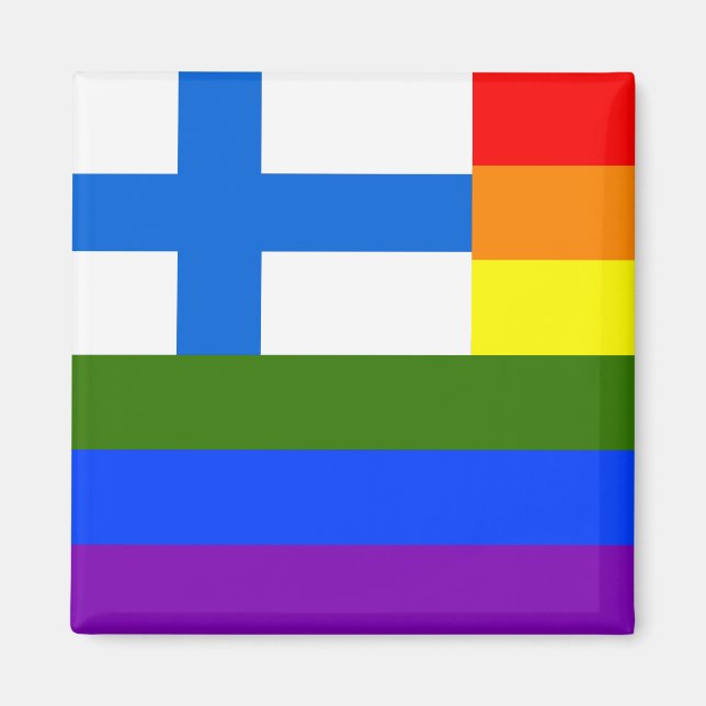 FINNISCH LGBT RAINBOW FINNLAND FLAG MAGNET (Vorne)