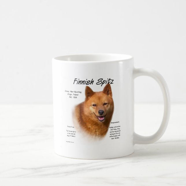 Finnisch-Spitz-Geschichtsdesign Tasse (Rechts)