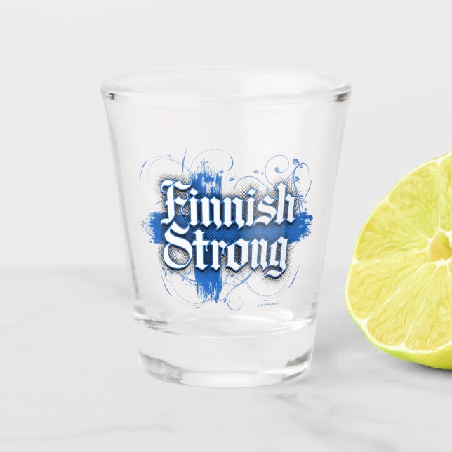 Finnisch Strong Schnapsglas (Vorderseite)