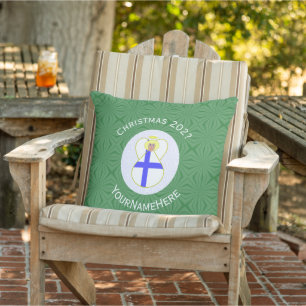 Finnische Angel-Weihnachtsflagge Personalisiert Kissen