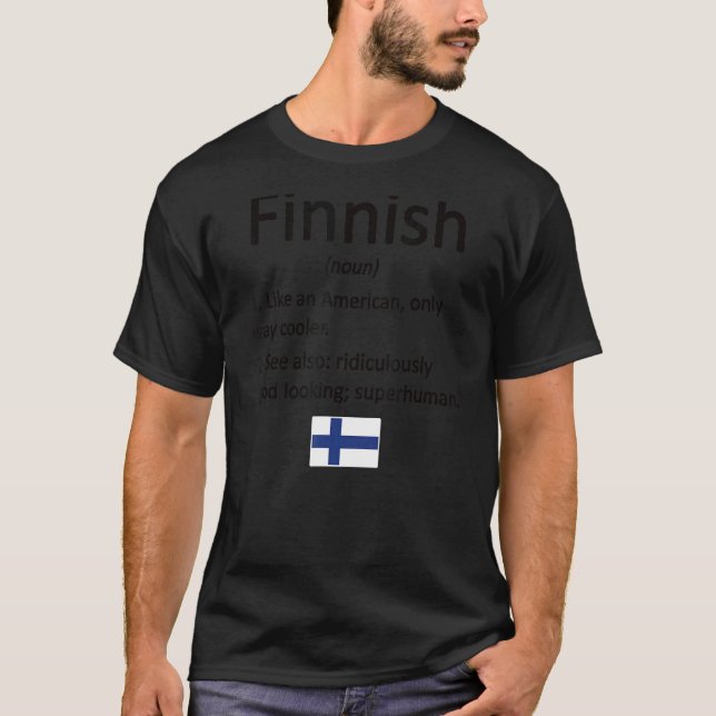 Finnische Definition Finnische Flagge Finnischer W T-Shirt (Vorderseite)