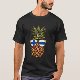 Finnische Flagge Ananas Sonnenbrille Finnische Wur T-Shirt