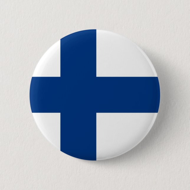 Finnische Flagge auf Button (Vorderseite)