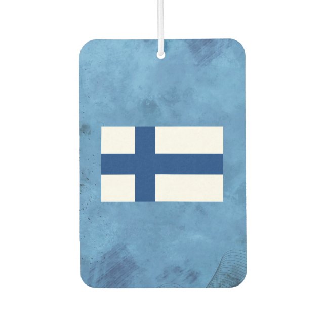 Finnische Flagge Autolufterfrischer (Vorderseite)