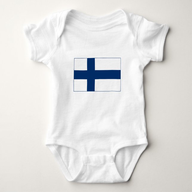 Finnische Flagge Baby Strampler (Vorderseite)