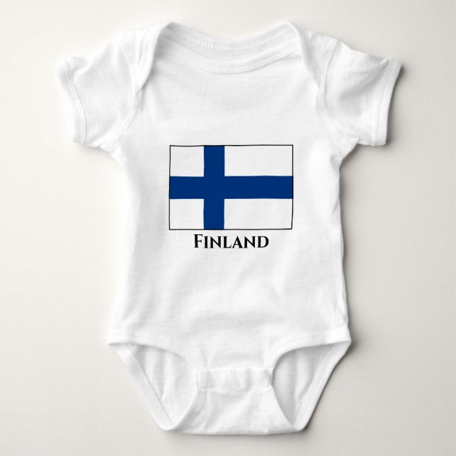 Finnische Flagge Baby Strampler (Vorderseite)