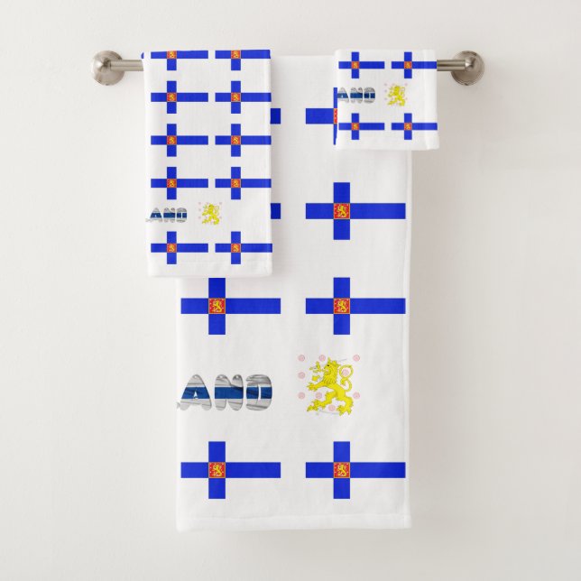 Finnische Flagge Badhandtuch Set (Insitu)