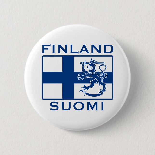 Finnische Flagge Button (Vorderseite)