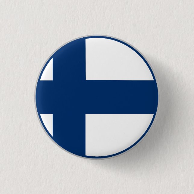 Finnische Flagge Button (Vorderseite)