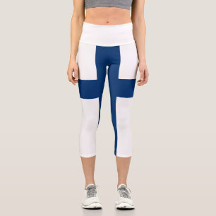 Finnische Flagge Capri Leggings