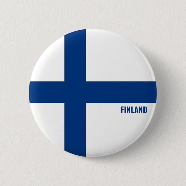 Finnische Flagge Charming Patriotic Button (Vorderseite)
