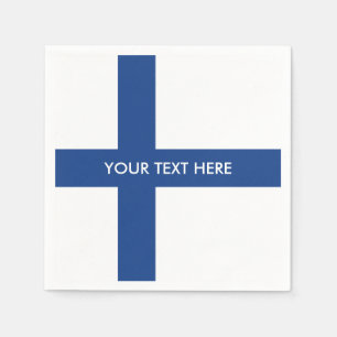 Finnische Flagge der kundenspezifischen Serviette
