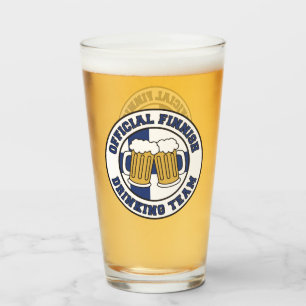 Finnische Flagge der offiziellen finnischen Geträn Glas