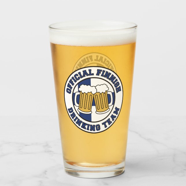 Finnische Flagge der offiziellen finnischen Geträn Glas (Vorne (Gefüllt))