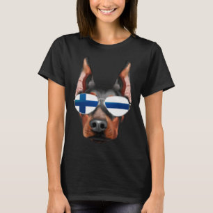 Finnische Flagge Doberman Pinscher Dog Finland Poc T-Shirt