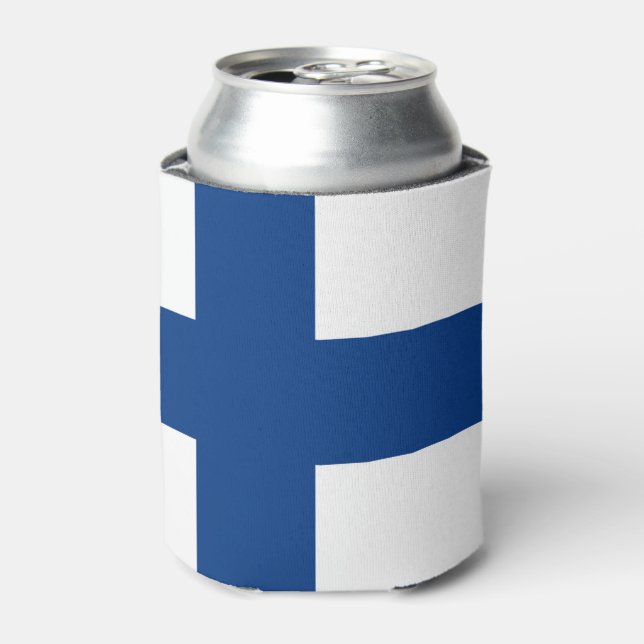Finnische Flagge Dosenkühler (Kanne Vorderseite)