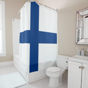 Finnische Flagge Duschvorhang