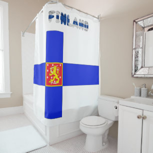 Finnische Flagge Duschvorhang