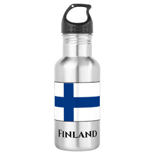 Finnische Flagge Edelstahlflasche