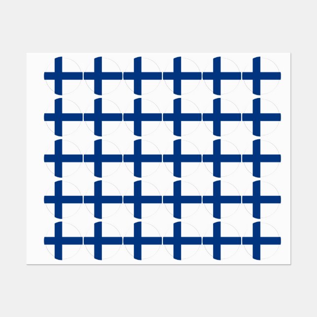 Finnische Flagge Etiketten (Blatt)