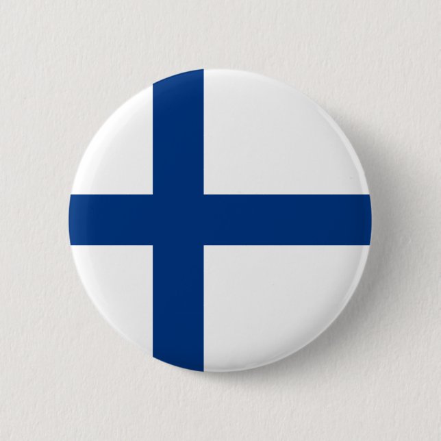 Finnische Flagge (Finnland) Button (Vorderseite)