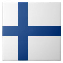 Finnische Flagge (Finnland) Fliese