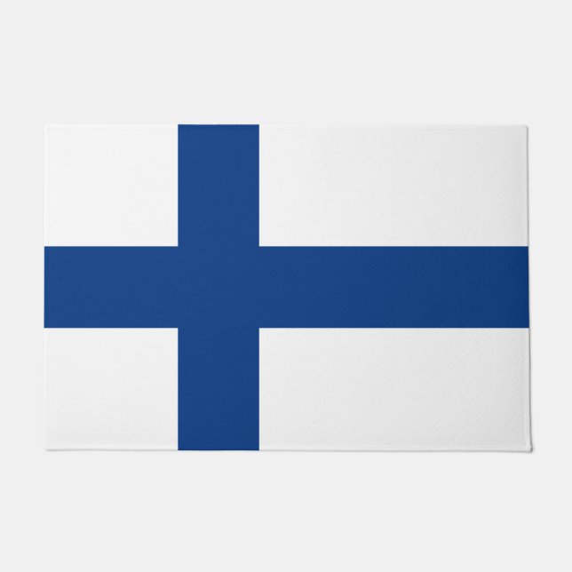 Finnische Flagge (Finnland) Fußmatte (Vorderseite)