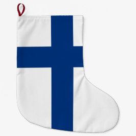 Finnische Flagge (Finnland) Großer Weihnachtsstrumpf