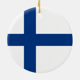 Finnische Flagge (Finnland) Keramik Ornament