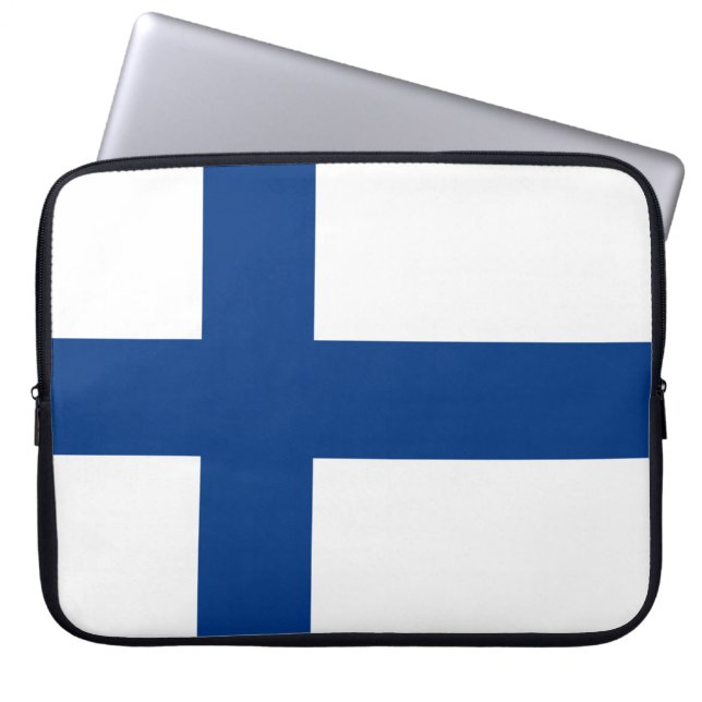 Finnische Flagge (Finnland) Laptopschutzhülle (Vorderseite)