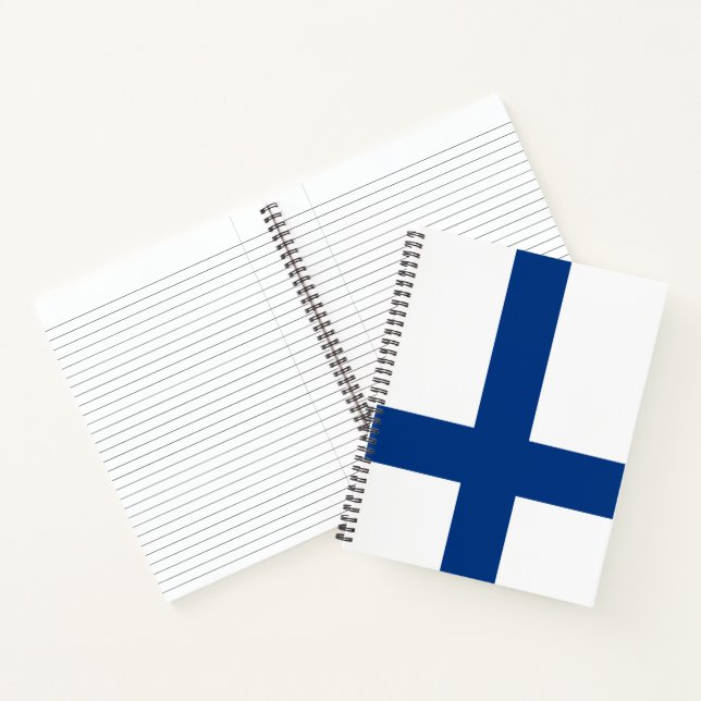 Finnische Flagge (Finnland) Notebook Notizbuch (Innenseite)