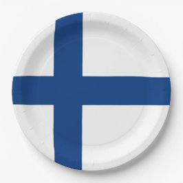 Finnische Flagge (Finnland) Pappteller