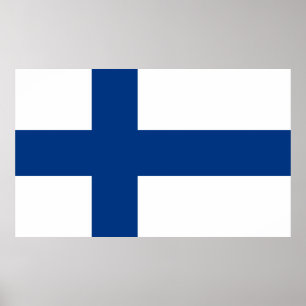 Finnische Flagge (Finnland) Poster