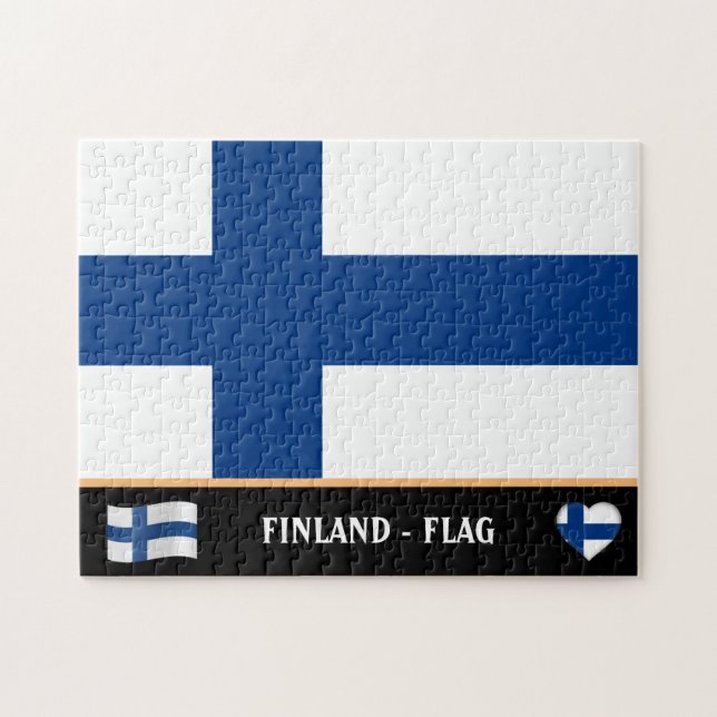 Finnische Flagge / Finnland Puzzle (Horizontal)