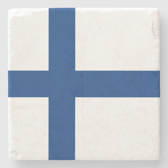 Finnische Flagge (Finnland) Steinuntersetzer (Vorderseite)