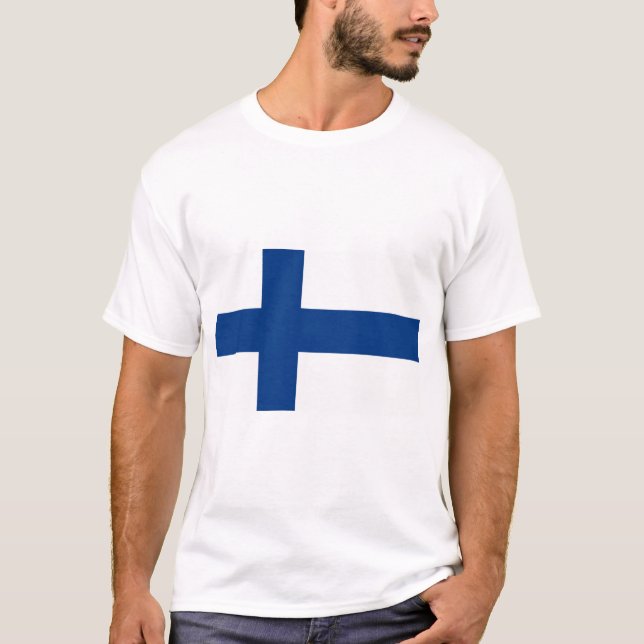 Finnische Flagge (Finnland) T - Shirt (Vorderseite)