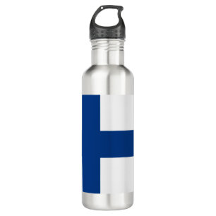 Finnische Flagge (Finnland) Wasserkotl aus Edelsta Edelstahlflasche