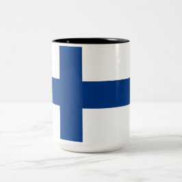 Finnische Flagge (Finnland) Zwei-Tone-Kaffee-Tasse Zweifarbige Tasse