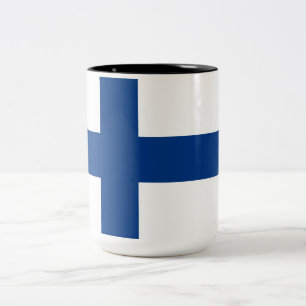 Finnische Flagge (Finnland) Zwei-Tone-Kaffee-Tasse Zweifarbige Tasse