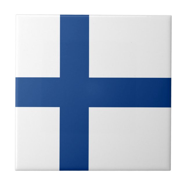 Finnische Flagge Fliese (Vorderseite)