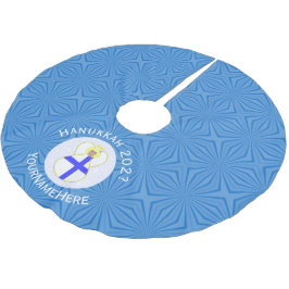 Finnische Flagge für Angel Hanukka Personalisiert Polyester Weihnachtsbaumdecke