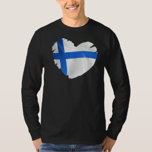 Finnische Flagge für Herzform Finnland T-Shirt