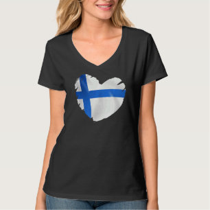Finnische Flagge für Herzform Finnland T-Shirt